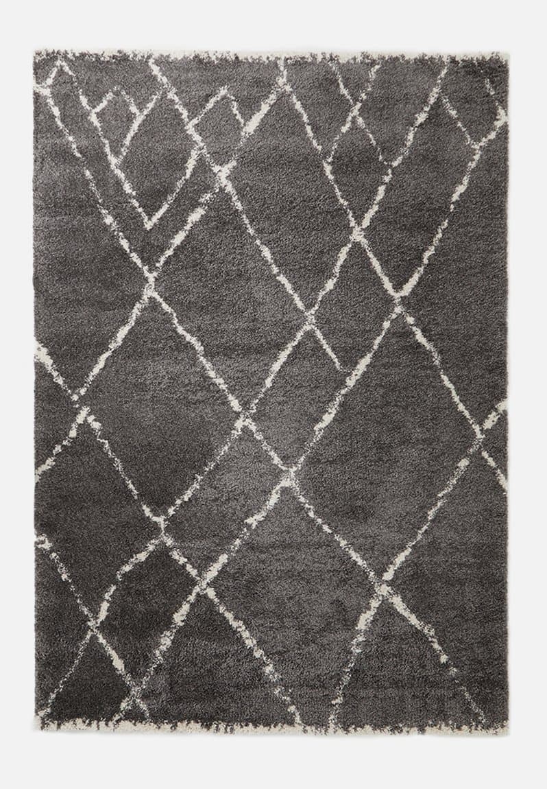 Royal nomadic shaggy rug grey triangles