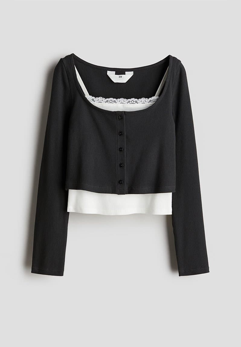 2-Piece cardigan and top set