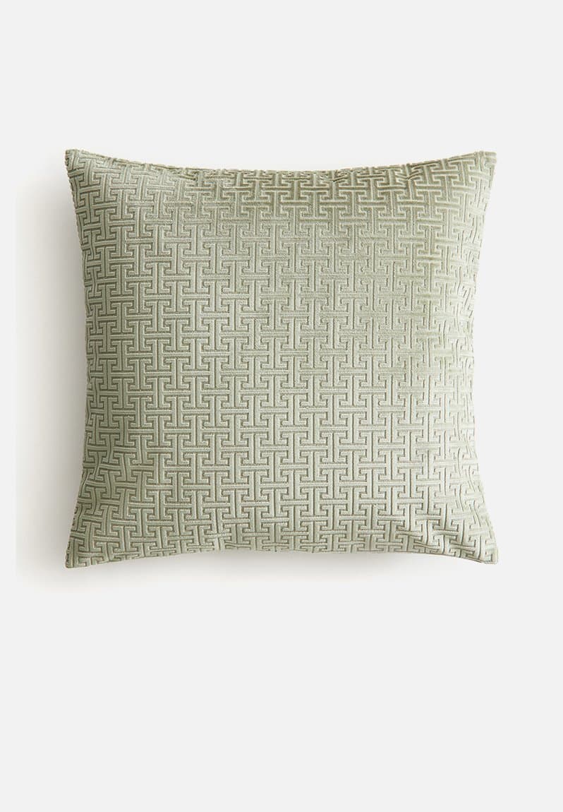 Patterned cushion cover light dusty green/patterned
