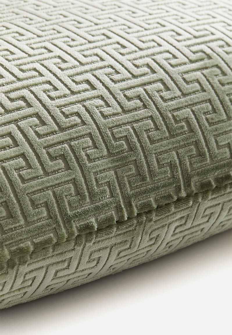 Patterned cushion cover light dusty green/patterned, view 2