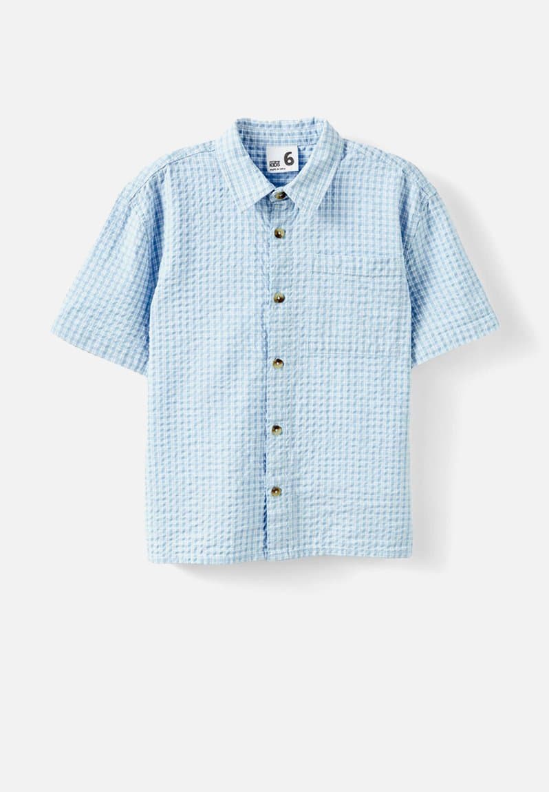 Carter Skate Shirt Dawn Blue/Varsity Red Check