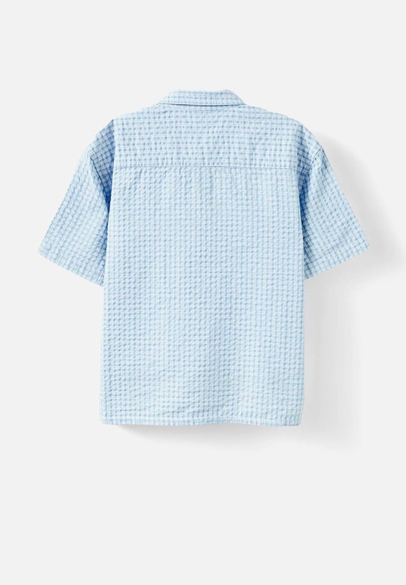 Carter Skate Shirt Dawn Blue/Varsity Red Check, view 2