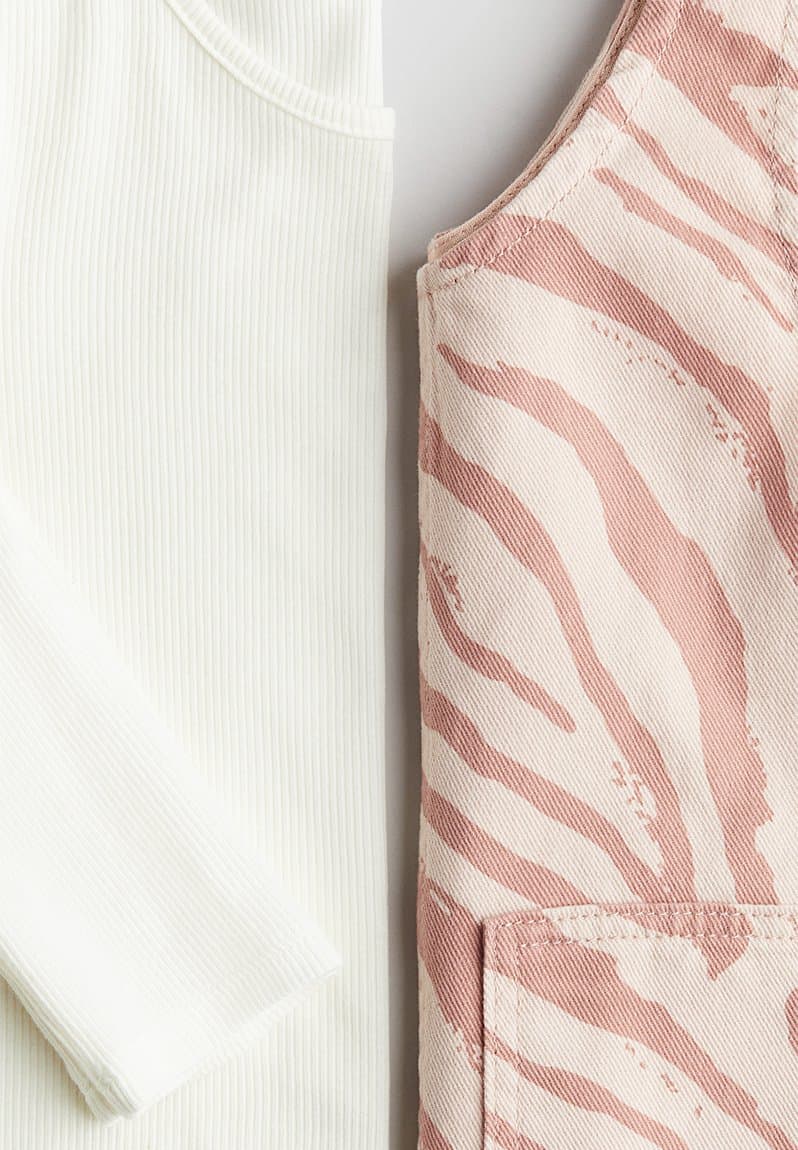 2 Piece Dress And Top Set Dusty Pink Zebra-print, view 2