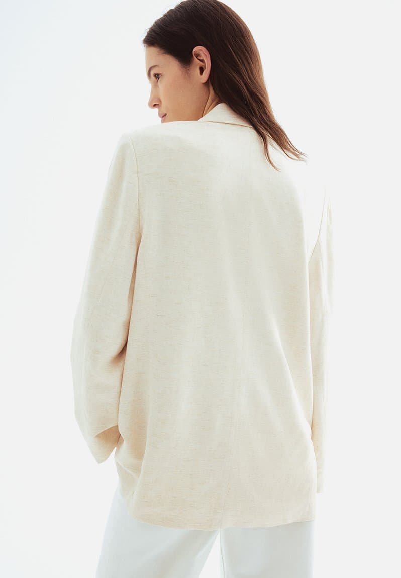 Linen-blend blazer, view 2