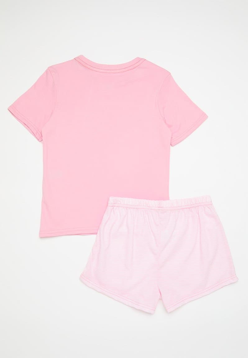 Pj set pink/stripes, view 2