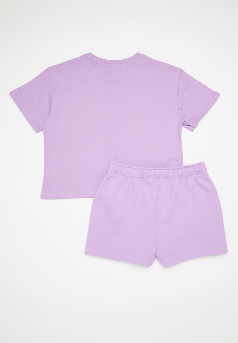 Tee & shorts set lilac/lilac, view 2