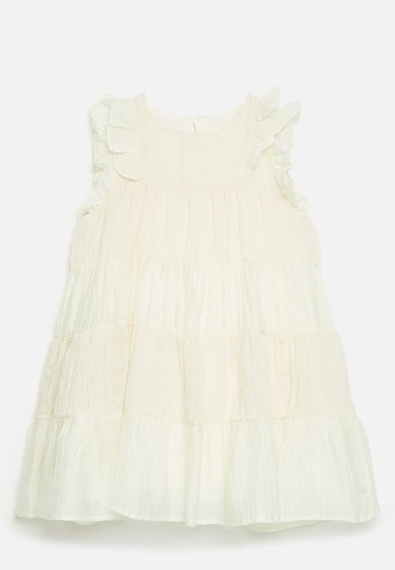Frilled sleeve dress off