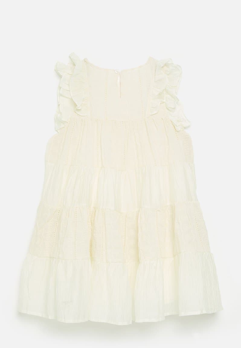 Frilled sleeve dress off, view 2