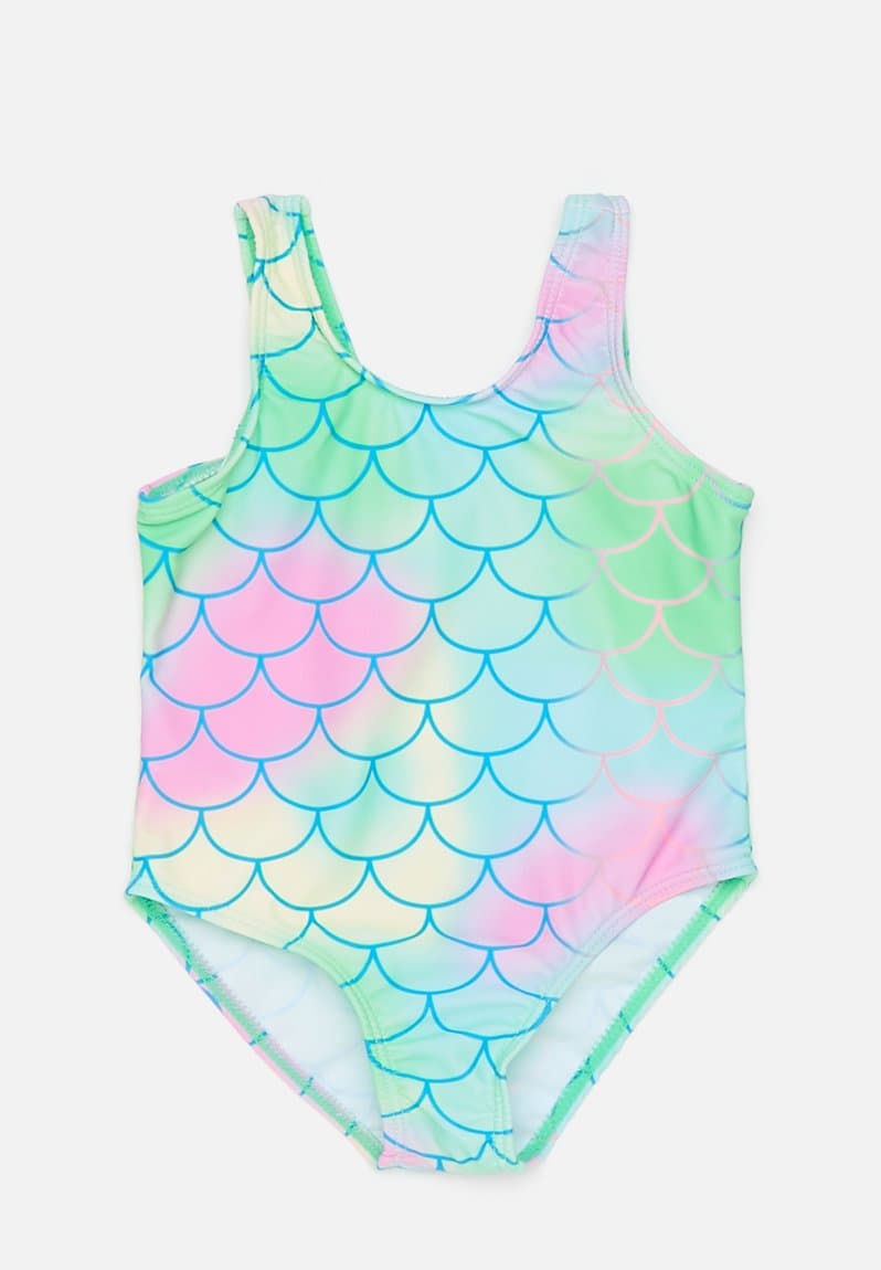 Scale printed one piece swimsuit multicolour
