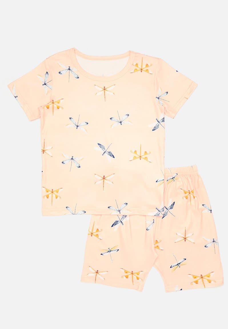 Printed pj set peach