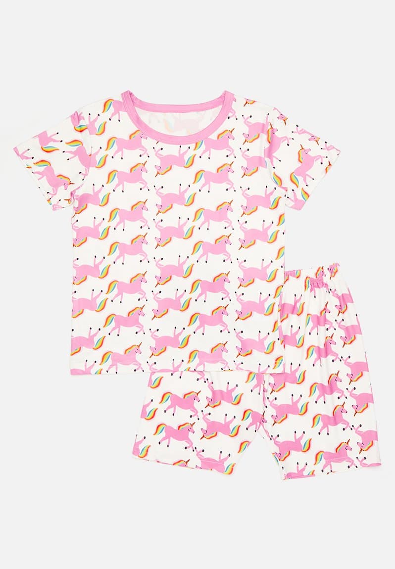 Printed pj set pink