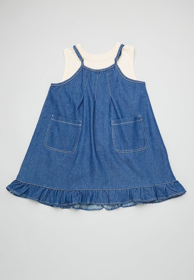 Tank top with tented denim dress