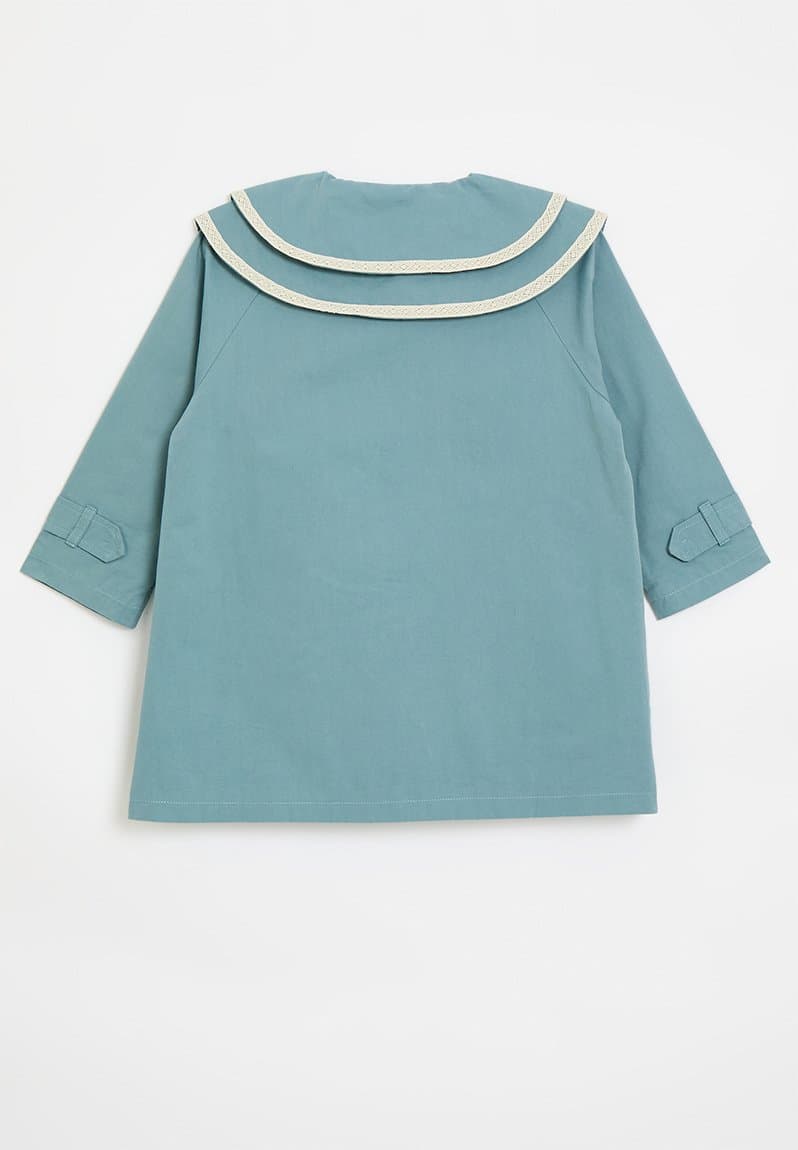 Double pointed flat collar coat airforce, view 2