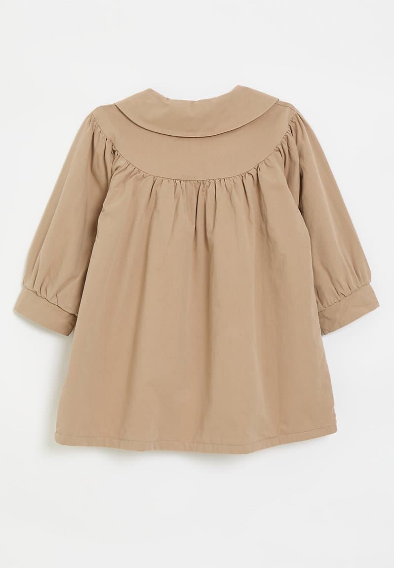 Vintage inspired dress with pointed flat collar mocha, view 2