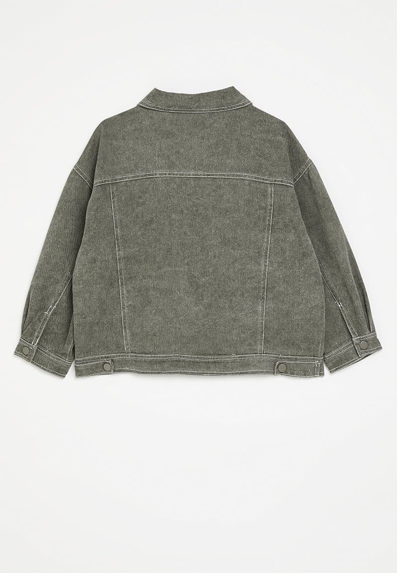 Trucker jacket with contrast topstitching, view 2