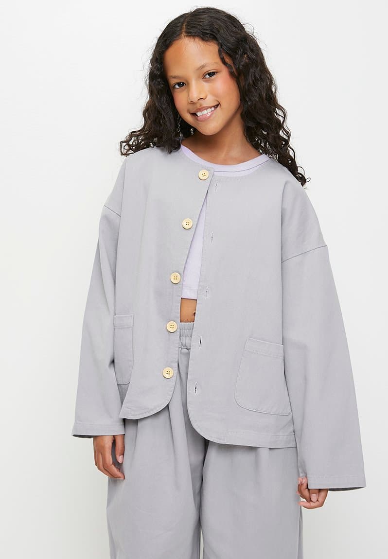 Curved hem button down co-ord top