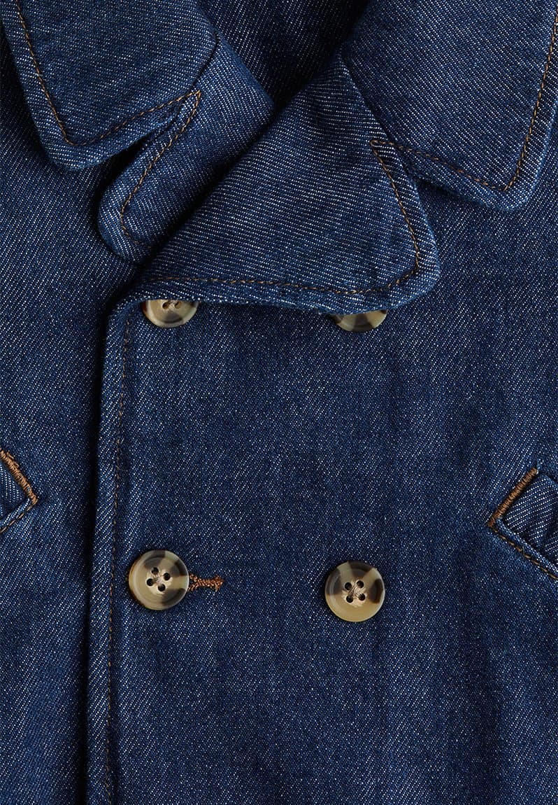 Trench coat dark denim, view 2