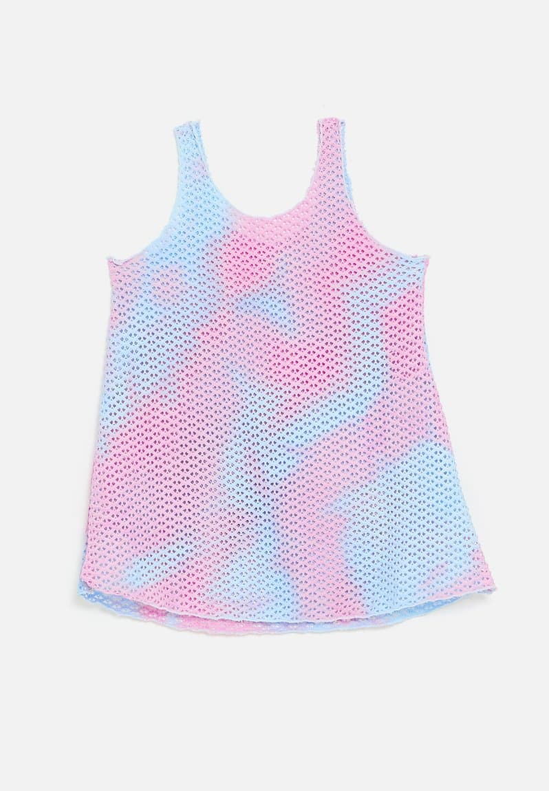 Cover up pink/blue tie dye, view 2