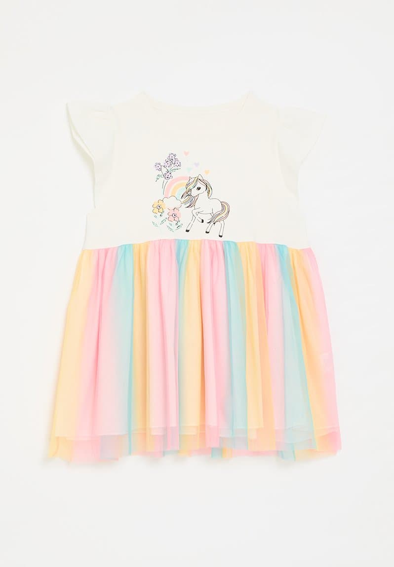 Unicorn graphic combo dress
