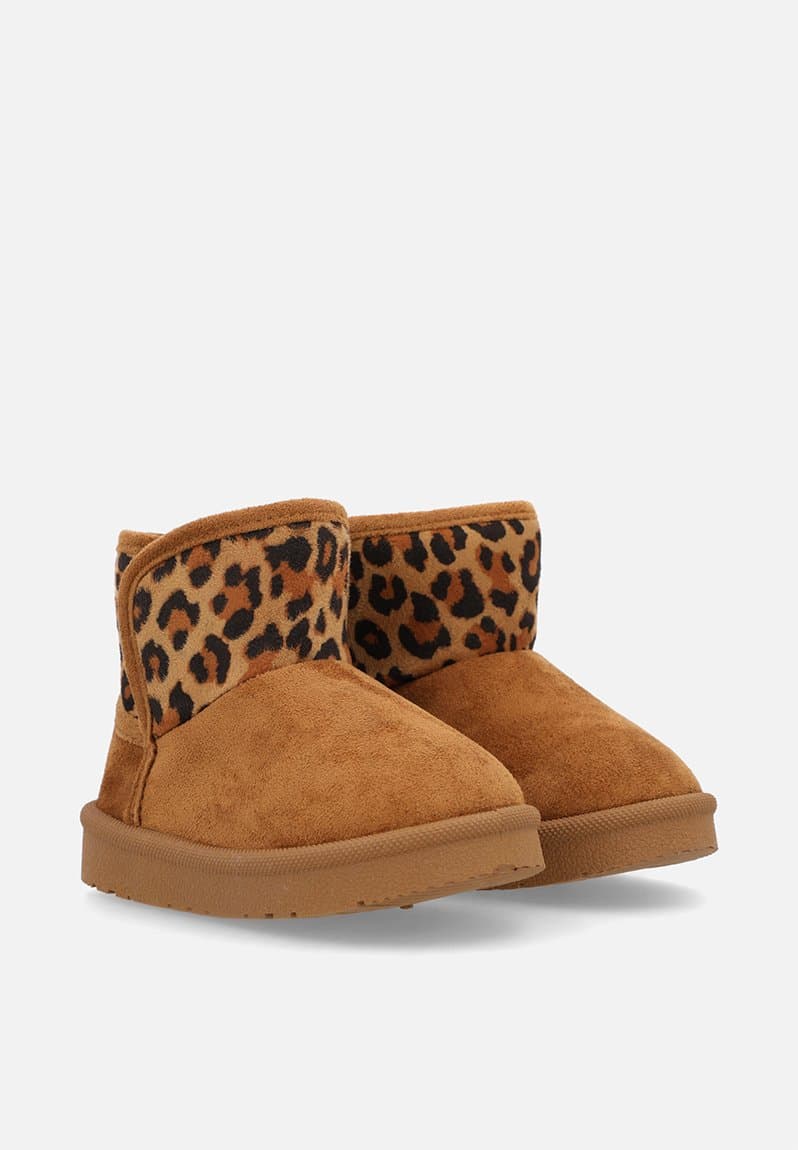 Slipper boots tan/leopard print, view 2