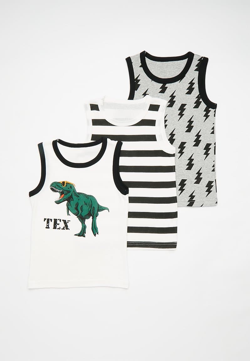 3 Pack printed vests