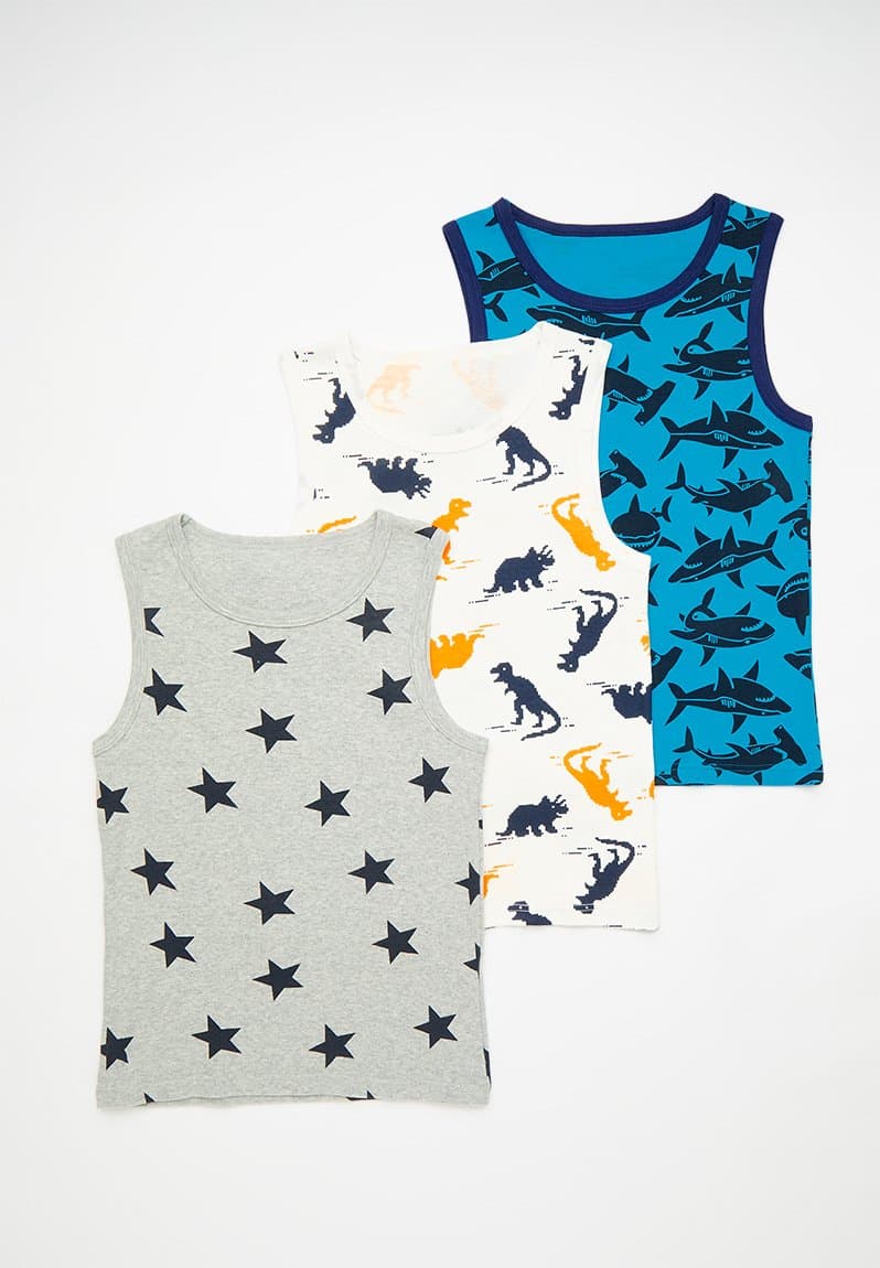 3 Pack printed vests