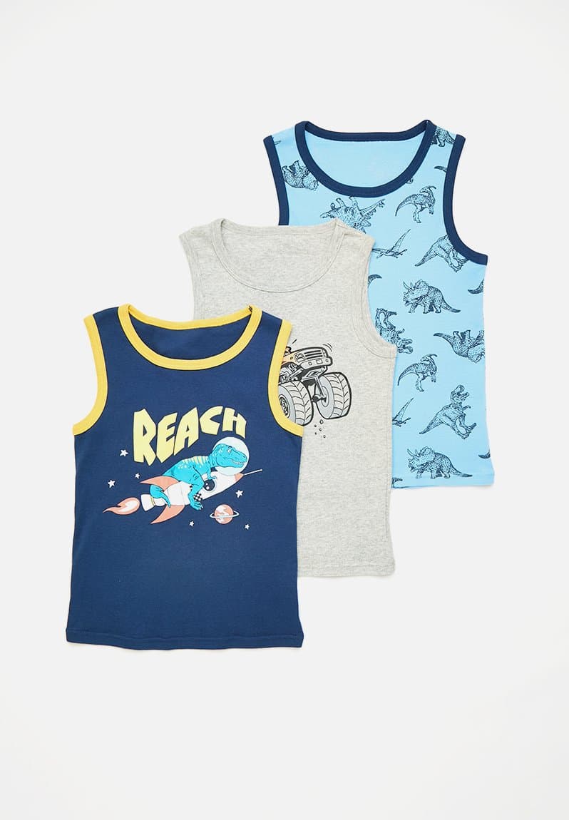 3 Pack Vests Space Dino/truck