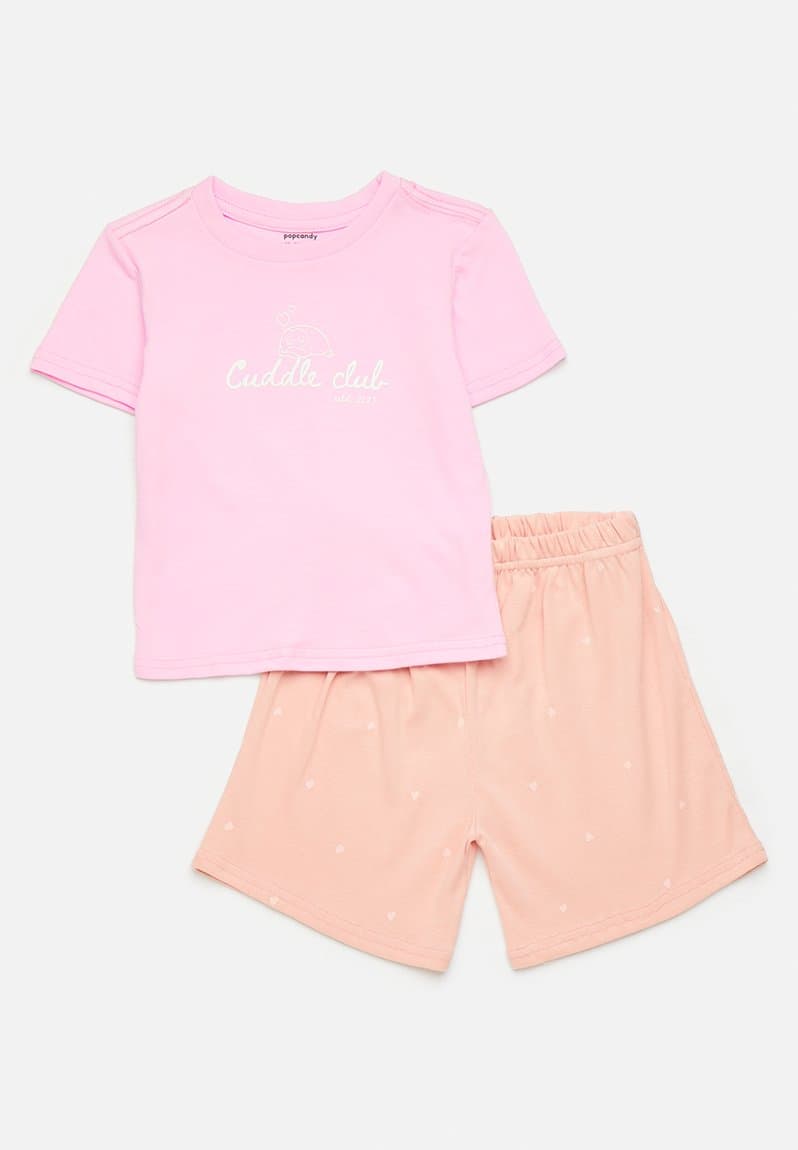 Pj set pink/aop