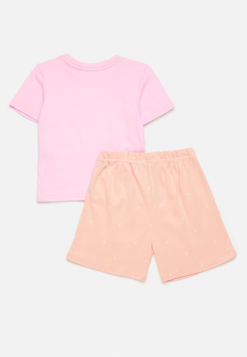Pj set pink/aop, view 2