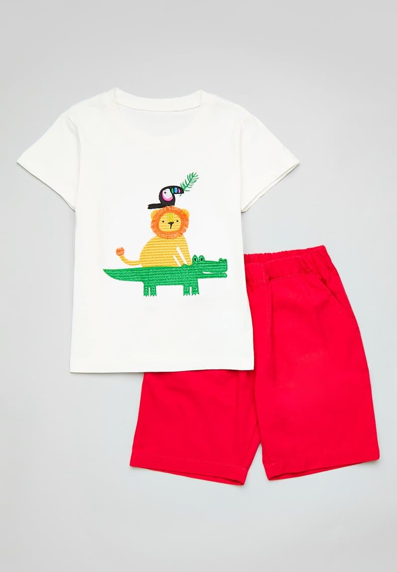 Tee & short set white, view 2