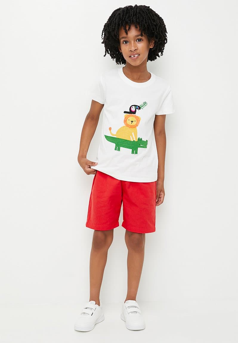 Tee & short set white