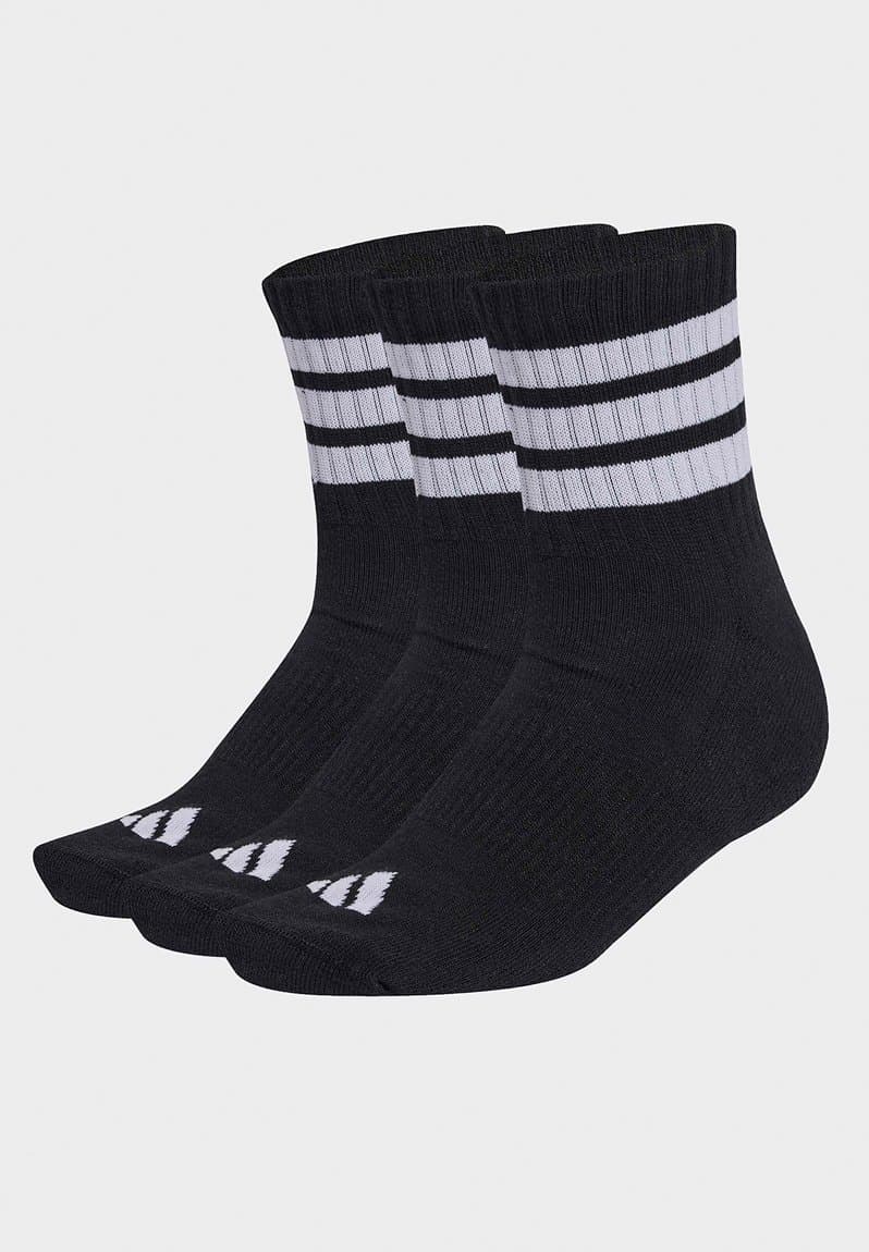 3 Stripes Cushioned Sportswear Mid Cut Socks 3 pack Black/Wht