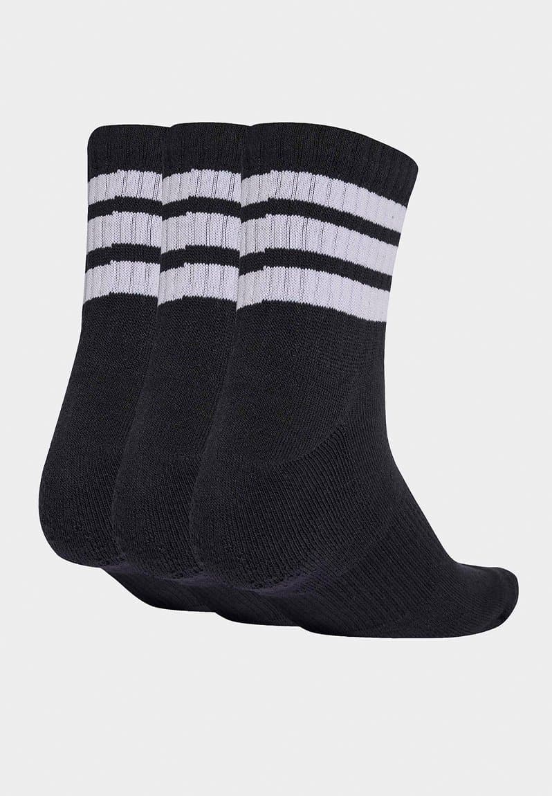 3 Stripes Cushioned Sportswear Mid Cut Socks 3 pack Black/Wht, view 2