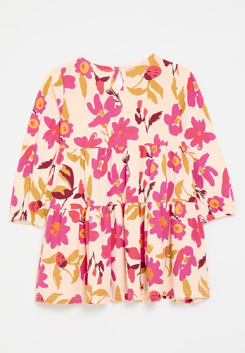 Long sleeve dress pale yellow/floral, view 2