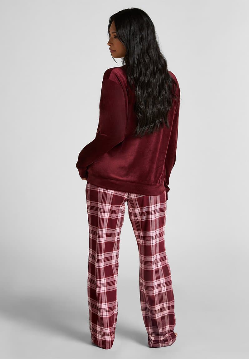 Pj set ls velours check, view 2