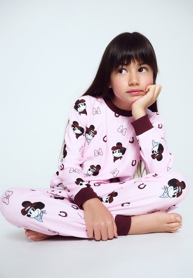 Serena Long Sleeve Pyjama Set Licensed Lcn Dis Pink/Western Minnie, view 2