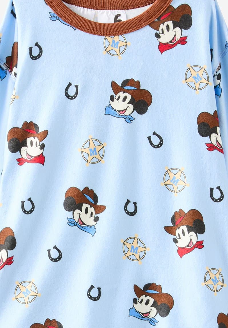 Chuck long sleeve pyjama set lcn sis dawn blue/western mickey, view 2