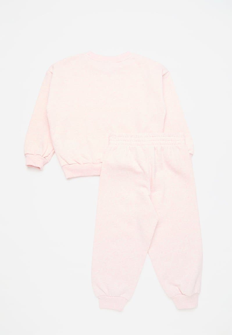 Essential Fleece Crew Set Pink Foam, view 2