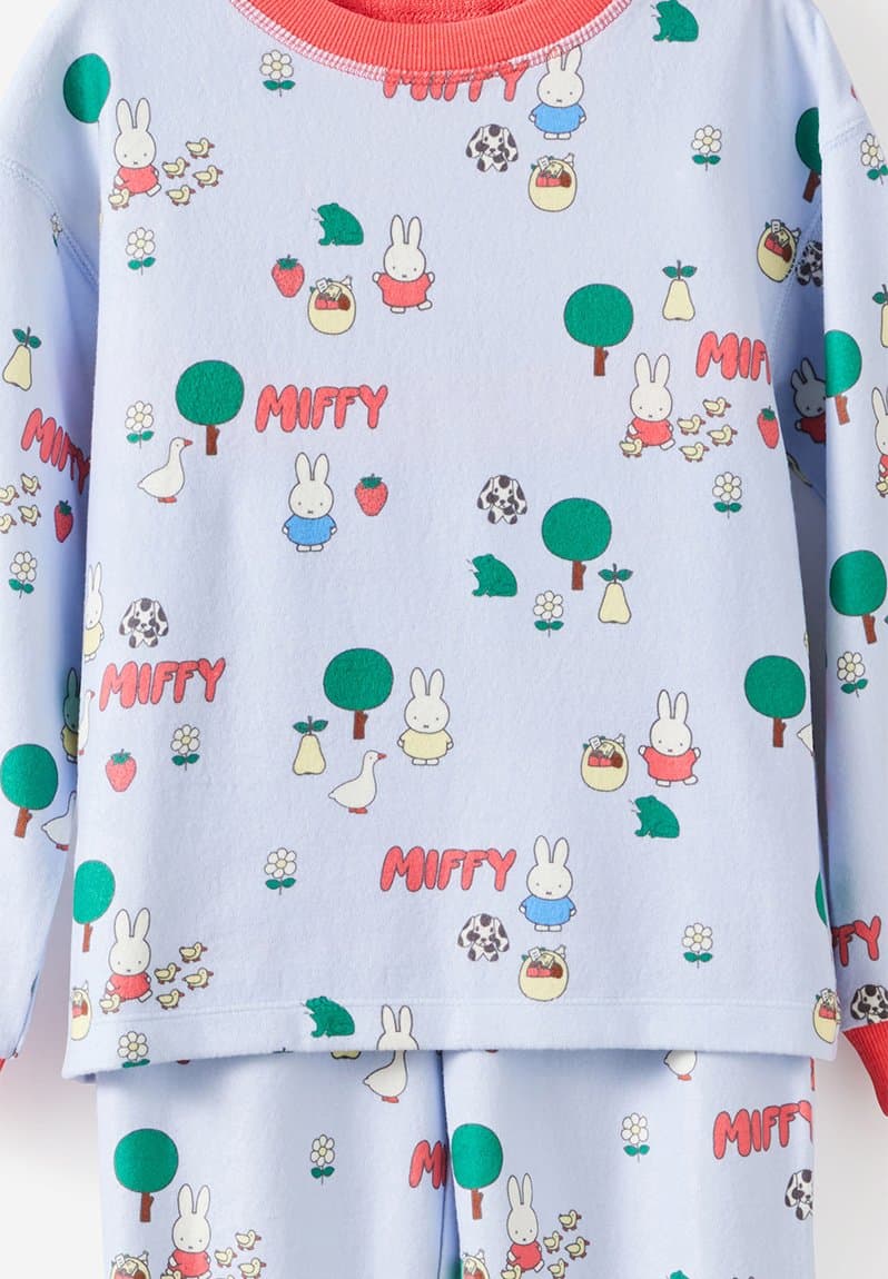 Snoozesoft Long Sleeve Pj Set License Lcn Mif Ice Blue/Miffy Meadow, view 2