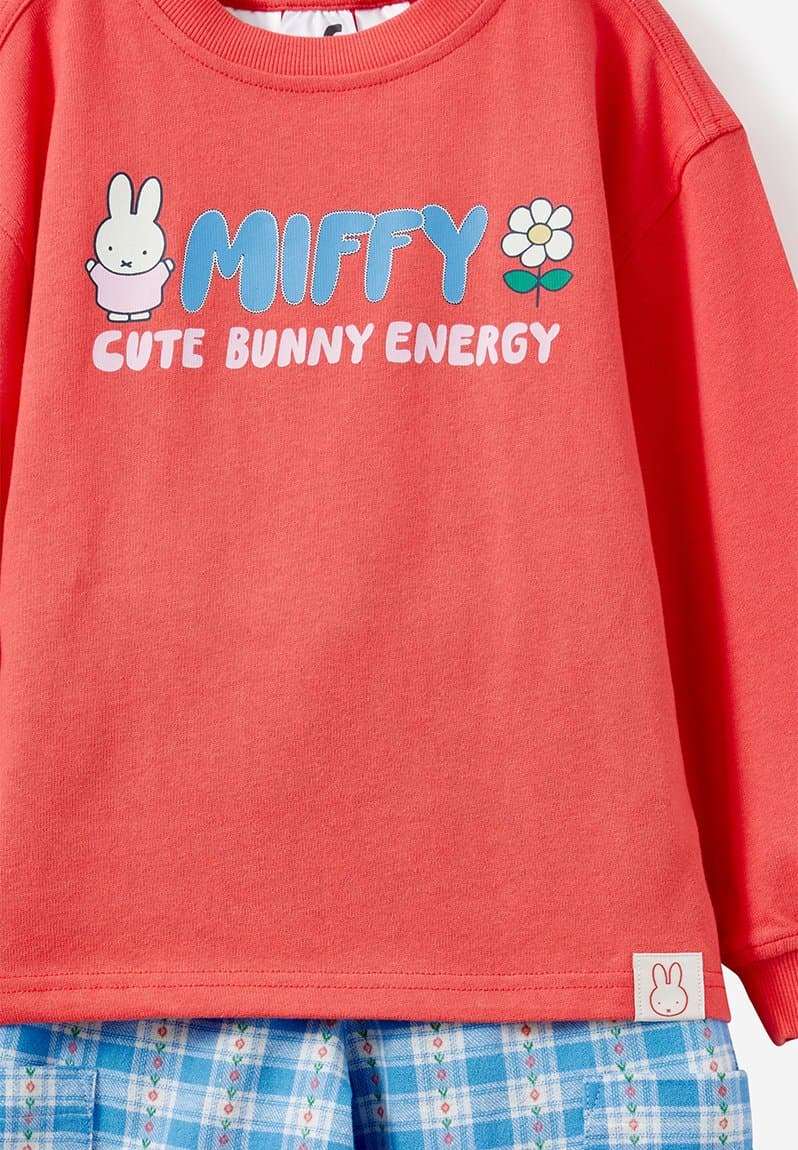 Miffy Long Sleeve Pj Set License Lcn Mif Coral Red/Miffy Cute Bunny, view 2