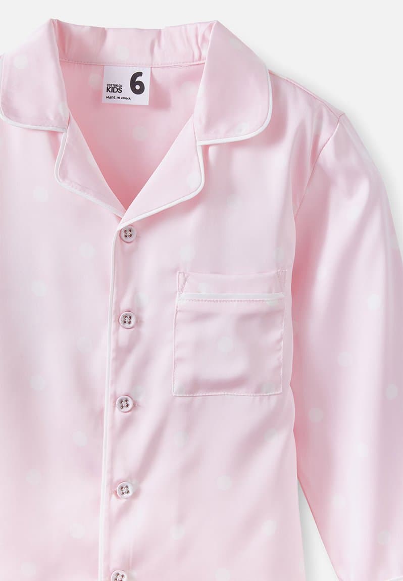 Lullaluxe Long Sleeve Pj Set Tea Party Pink/Aria Spot, view 2