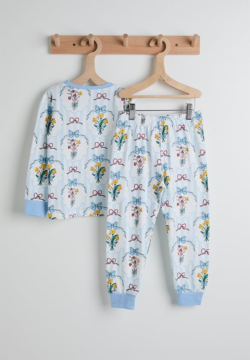 Pj set white/blue/aop, view 2
