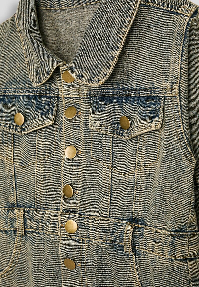 Vintage wash denim dress, view 2