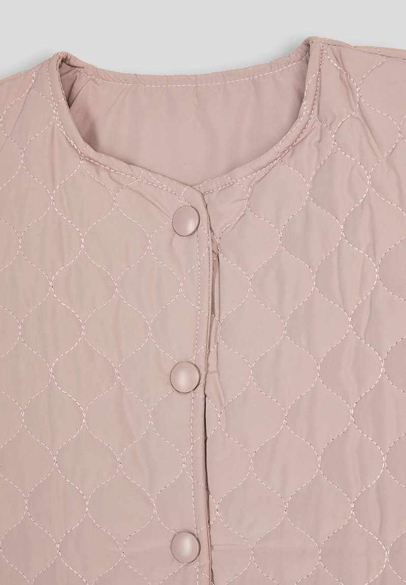 Quilted collarless jacket, view 2
