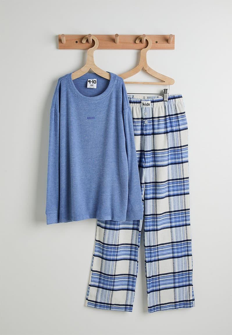 Cuddlecosy Long Sleeve Pyjama Top Blue Bonnet Marle