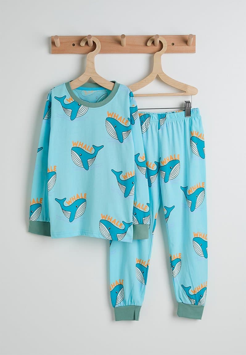 Pj set blue/whale aop