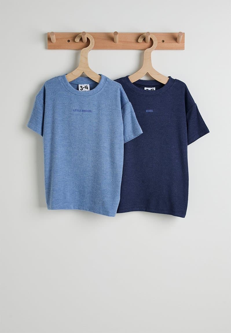 Cuddlecosy Short Sleeve Pyjama Top Multipack Blue Bonnet Marle/In The Navy Marle