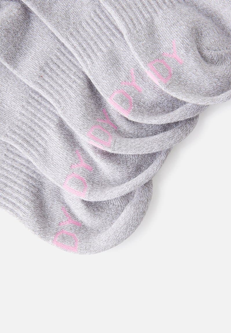Body low cut sneaker socks 5pk grey marle, view 2