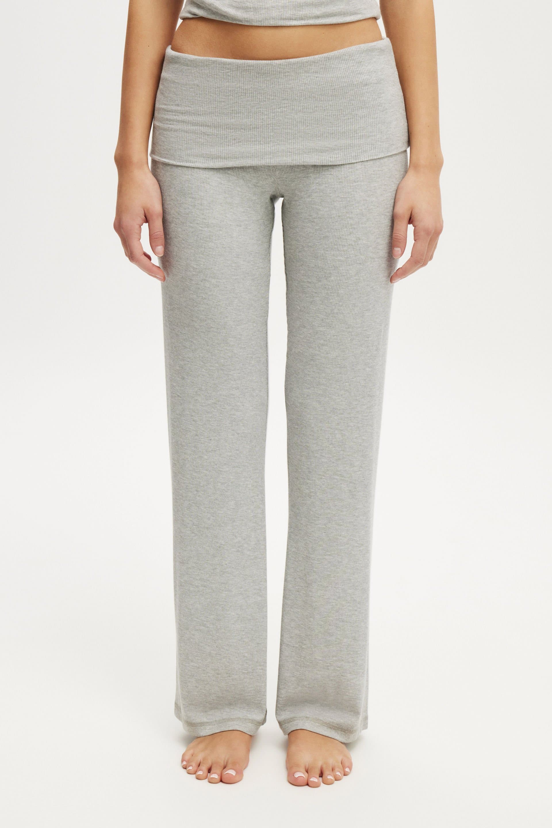 Sleep recovery roll waist pant light grey marle