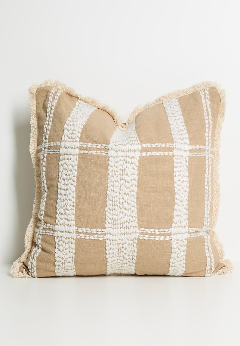 Suze Embroidered Check Cotton Scatter